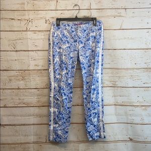 Lilly Pulitzer Blue and White Floral Pants